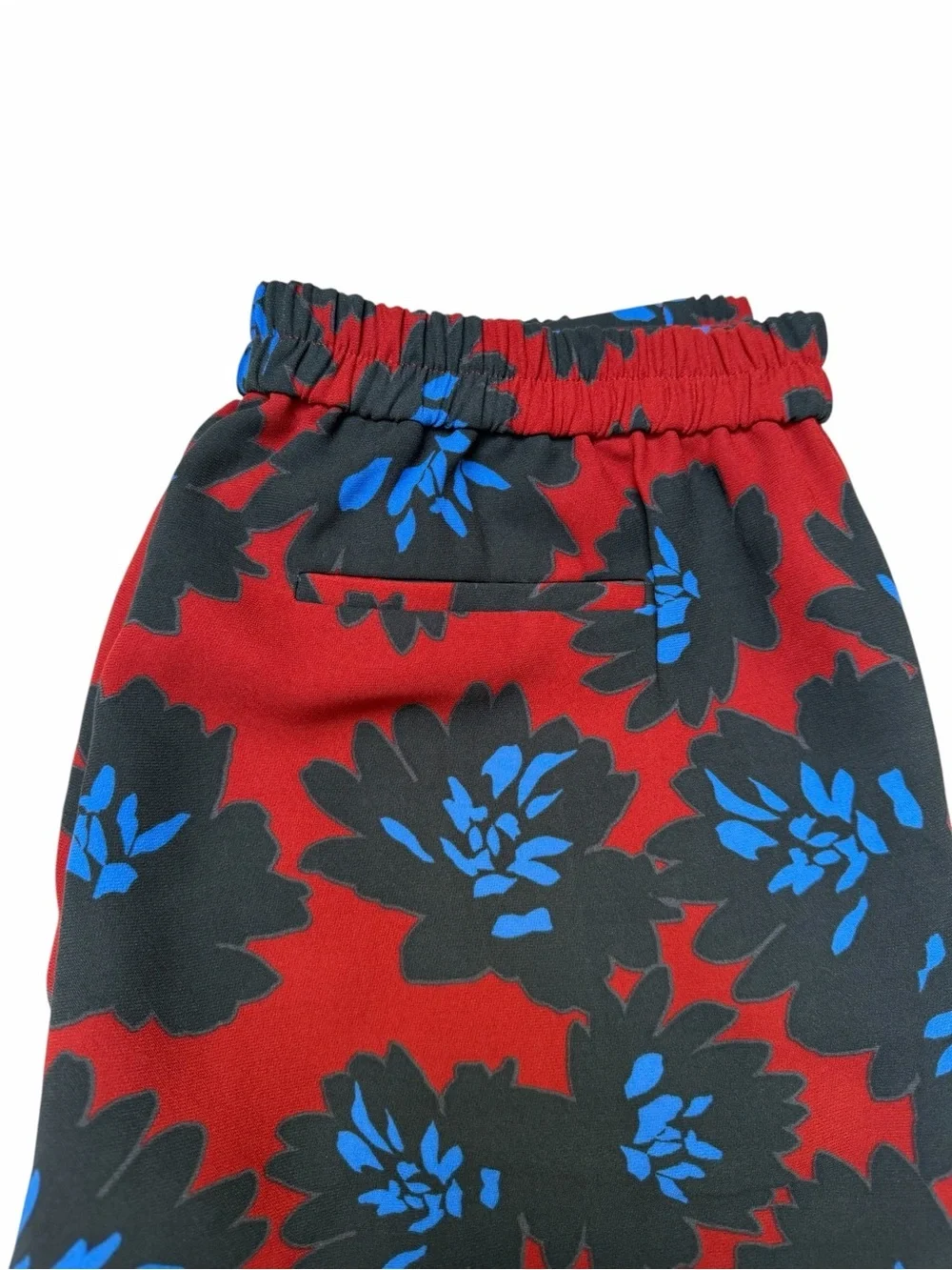 J.Crew Floral Drapey Pull-On Slim Straight Pants Red Blue Size 6